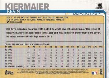 2019 Topps Chrome - Pink Refractor #180 Kevin Kiermaier Back