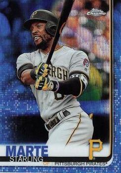 2019 Topps Chrome - Blue Wave Refractor #18 Starling Marte Front