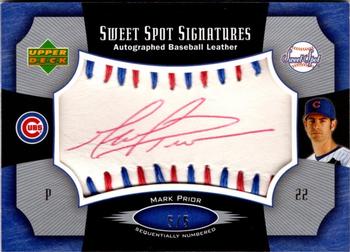2005 Upper Deck Sweet Spot - Signatures Red-Blue Stitch Red Ink #SS-MP Mark Prior Front
