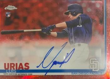 2019 Topps Chrome - Rookie Autographs Red Refractor #RA-LU Luis Urias Front