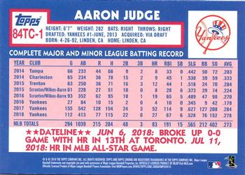 2019 Topps Chrome - 1984 Topps Baseball 35th Anniversary #84TC-1 Aaron Judge Back