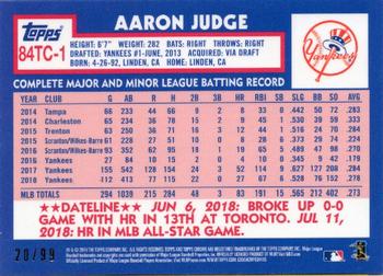 2019 Topps Chrome - 1984 Topps Baseball 35th Anniversary Green Refractor #84TC-1 Aaron Judge Back