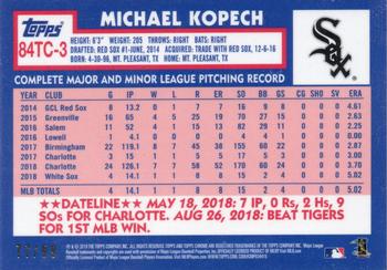 2019 Topps Chrome - 1984 Topps Baseball 35th Anniversary Green Refractor #84TC-3 Michael Kopech Back