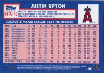 2019 Topps Chrome - 1984 Topps Baseball 35th Anniversary Green Refractor #84TC-10 Justin Upton Back