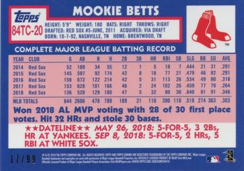 2019 Topps Chrome - 1984 Topps Baseball 35th Anniversary Green Refractor #84TC-20 Mookie Betts Back