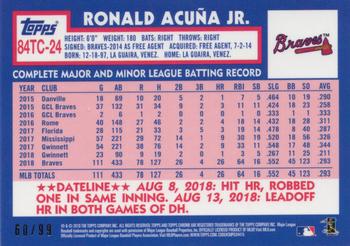 2019 Topps Chrome - 1984 Topps Baseball 35th Anniversary Green Refractor #84TC-24 Ronald Acuña Jr. Back