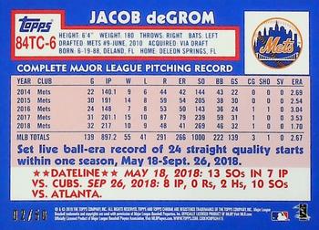 2019 Topps Chrome - 1984 Topps Baseball 35th Anniversary Gold Refractor #84TC-6 Jacob deGrom Back