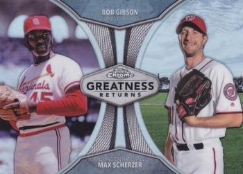 2019 Topps Chrome - Greatness Returns #GRE-4 Bob Gibson / Max Scherzer Front