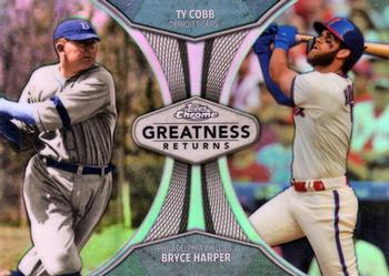 2019 Topps Chrome - Greatness Returns #GRE-7 Ty Cobb / Bryce Harper Front