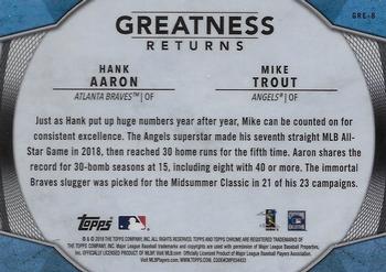 2019 Topps Chrome - Greatness Returns #GRE-8 Hank Aaron / Mike Trout Back