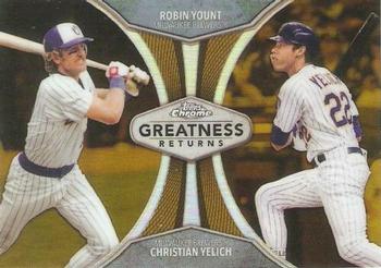 2019 Topps Chrome - Greatness Returns Gold Refractor #GRE-9 Robin Yount / Christian Yelich Front