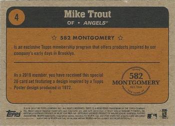 2018-19 Topps 582 Montgomery Club Set 3 #4 Mike Trout Back
