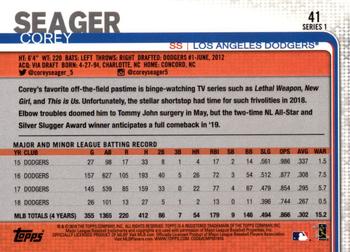 2019 Topps - All-Star Game #41 Corey Seager Back