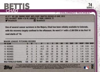 2019 Topps - All-Star Game #74 Chad Bettis Back