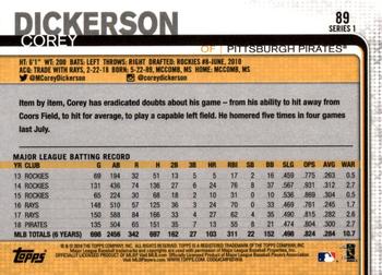 2019 Topps - All-Star Game #89 Corey Dickerson Back