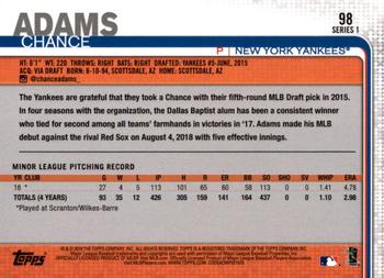 2019 Topps - All-Star Game #98 Chance Adams Back