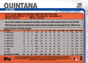 2019 Topps - All-Star Game #105 Jose Quintana Back