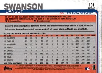 2019 Topps - All-Star Game #191 Dansby Swanson Back
