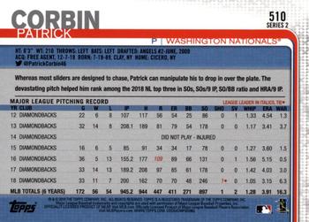 2019 Topps - All-Star Game #510 Patrick Corbin Back