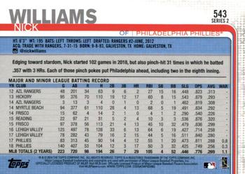 2019 Topps - All-Star Game #543 Nick Williams Back