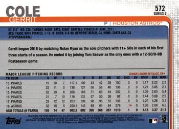 2019 Topps - All-Star Game #572 Gerrit Cole Back