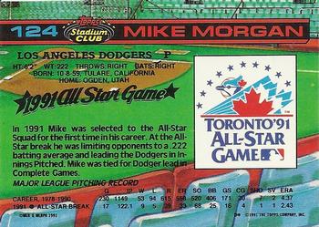 1992 Stadium Club Dome #124 Mike Morgan Back