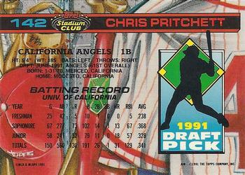 1992 Stadium Club Dome #142 Chris Pritchett Back