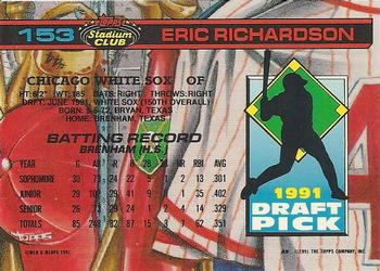 1992 Stadium Club Dome #153 Eric Richardson Back