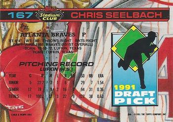 1992 Stadium Club Dome #167 Chris Seelbach Back