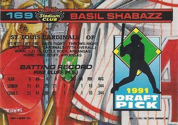 1992 Stadium Club Dome #169 Basil Shabazz Back