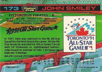 1992 Stadium Club Dome #173 John Smiley Back