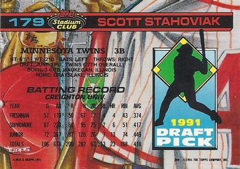 1992 Stadium Club Dome #179 Scott Stahoviak Back