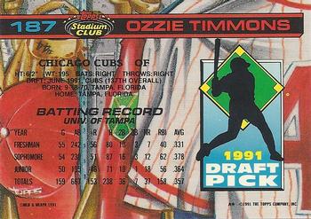 1992 Stadium Club Dome #187 Ozzie Timmons Back