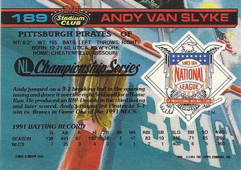 1992 Stadium Club Dome #189 Andy Van Slyke Back