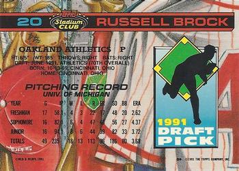 1992 Stadium Club Dome #20 Russell Brock Back