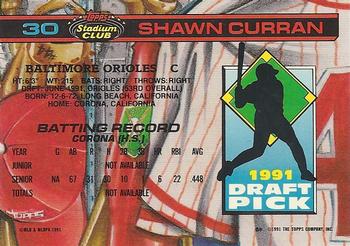 1992 Stadium Club Dome #30 Shawn Curran Back