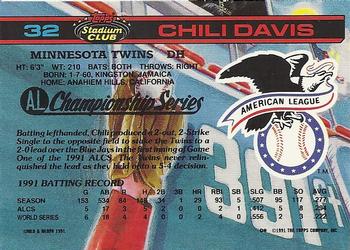1992 Stadium Club Dome #32 Chili Davis Back