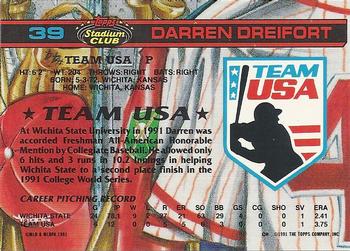 1992 Stadium Club Dome #39 Darren Dreifort Back