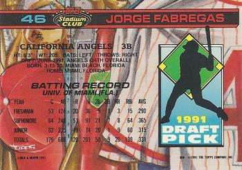 1992 Stadium Club Dome #46 Jorge Fabregas Back