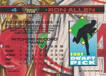 1992 Stadium Club Dome #4 Ron Allen Back