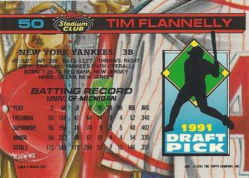 1992 Stadium Club Dome #50 Tim Flannelly Back