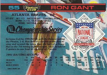 1992 Stadium Club Dome #55 Ron Gant Back