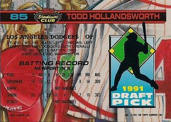 1992 Stadium Club Dome #85 Todd Hollandsworth Back