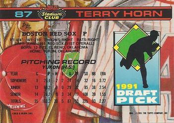 1992 Stadium Club Dome #87 Terry Horn Back