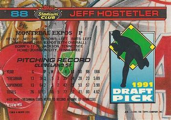 1992 Stadium Club Dome #88 Jeff Hostetler Back
