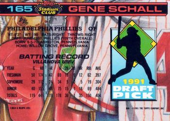 1992 Stadium Club Dome #165 Gene Schall Back