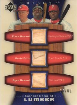 2005 Upper Deck Trilogy - Generations of Lumber Triple #GEN-HOH Frank Howard / David Ortiz / Ryan Howard Front