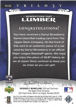 2005 Upper Deck Trilogy - Generations Past Lumber Gold #PA-DS Darryl Strawberry Back