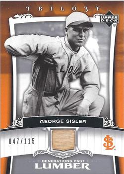 2005 Upper Deck Trilogy - Generations Past Lumber Silver #PA-SI George Sisler Front