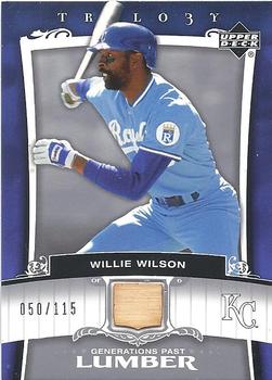 2005 Upper Deck Trilogy - Generations Past Lumber Silver #PA-WW Willie Wilson Front